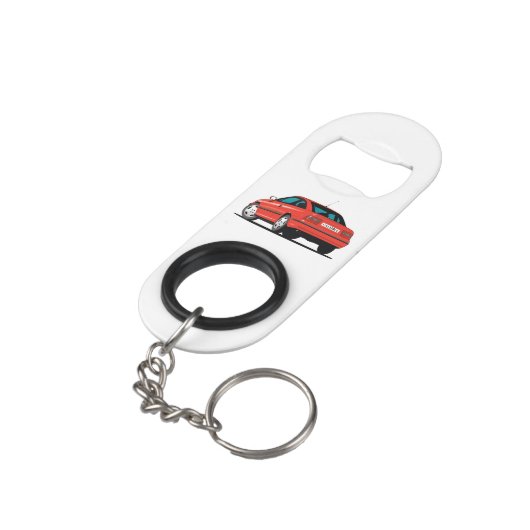 Opel Calibra red Sleutelhanger Flessenopener (Achterkant Gekanteld)