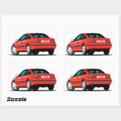 Opel Calibra rood achterkant Rechthoekige Sticker (Vel)
