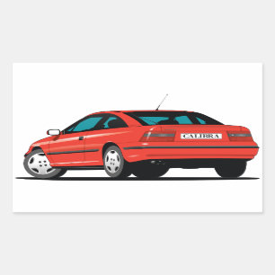 Opel Calibra rood achterkant Rechthoekige Sticker