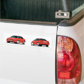 Opel Calibra voor en achter in rood Bumpersticker (Op Truck)
