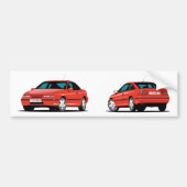 Opel Calibra voor en achter in rood Bumpersticker (Voorkant)