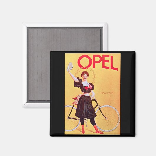 Opel -  Fiets Poster Kunst ( 1900 ) Magneet (Voorkant / Achterkant)