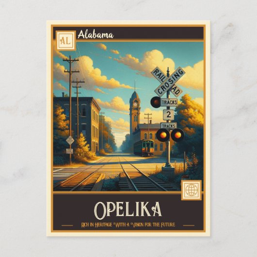 Opelika, Alabama |  Briefkaart (Voorkant)