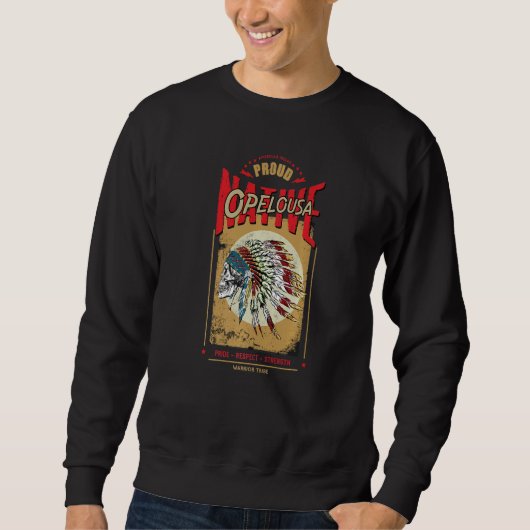 Opelousa Native American Indian Warrior Tribe Prou Trui (Voorkant)