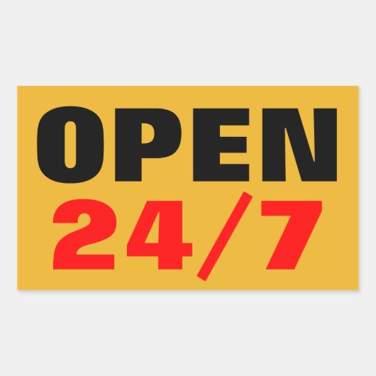 OPEN 24-07 RECHTHOEKIGE STICKER (Voorkant)