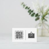 Open 24/7 | Aanpasbare QR-code en logo-sjabloon Visitekaartje (Staand voorkant)