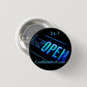 open 24-7 CoolBearStuff.com Ronde Button 3,2 Cm (Voorkant /achterkant)