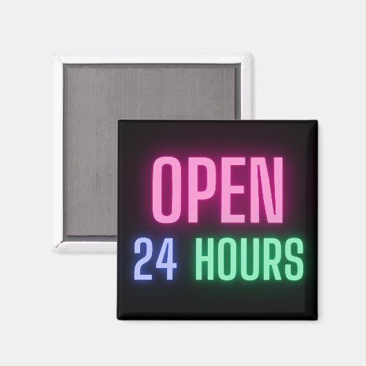 Open 24 uur koelkast magneet (Voorkant / Achterkant)