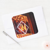 Open 24 uur Neon Diner Sign New York City NYC Vierkante Sticker (Envelop)