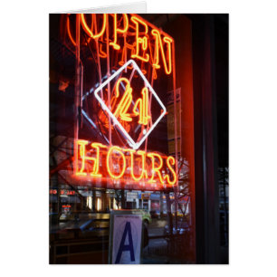 Open 24 uur Neon Diner Sign NYC Fotografie