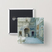 Open air triclinium van het Huis van Neptune Vierkante Button 5,1 Cm (Voorkant /achterkant)