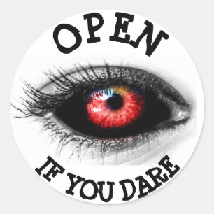 Open als u bent flauwgevallen, eng Eyeball-Sticker Ronde Sticker