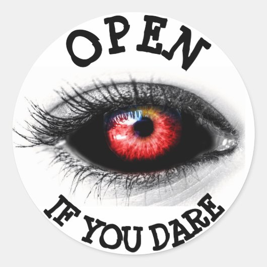 Open als u bent flauwgevallen, eng Eyeball-Sticker Ronde Sticker (Voorkant)