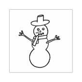 Open Arms Sneeuwman in Pet en Sjaal Rubberen stemp Rubberstempel (Afrduk)