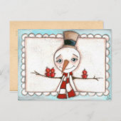 Open Arms Snowman - Vakantie Briefkaart (Voorkant / Achterkant)