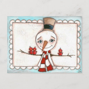 Open Arms Snowman - Vakantie Briefkaart