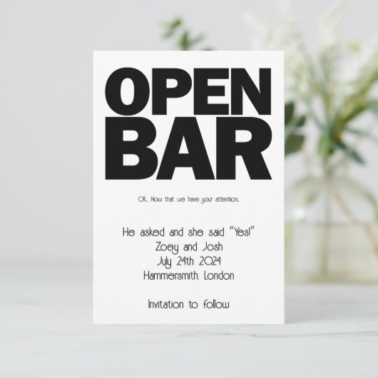 Open balk save the date (Staand voorkant)