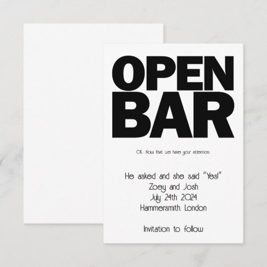 Open balk save the date (Voorkant / Achterkant)