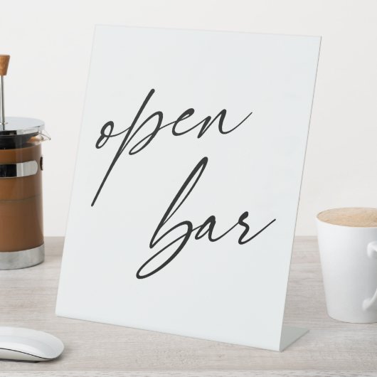 Open balk voor hedendaags handschrift reclamebord met voetstuk (Insitu)