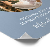 Open Bar Aangepaste foto stoffig blauwe trouwdrank Poster (Hoek)