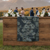 Open Bar and Signature Drink Brown Floral Wedding Wandkleed