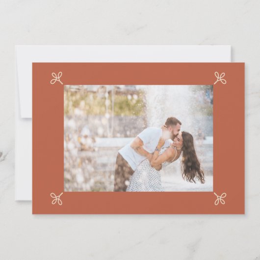 Open Bar Art Deco Sinaasappel Foto Save The Date (Achterkant)