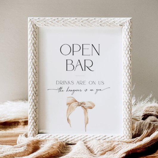 Open Bar Beige Boog Vrijgezellenfeest De Knoop Bin Reclamebord Met Voetstuk