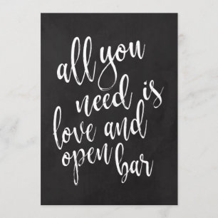 Open bar betaalbaar krijtbord trouwbord kaart