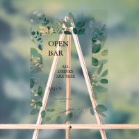 Open Bar Bord Goud en groene bladeren frame