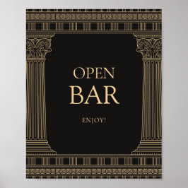 Open bar bord voor Grieks feest met Aangepaste kle Poster