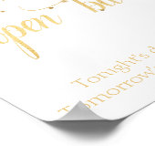 Open Bar Botanische Greenery Gold Wedding Poster (Hoek)