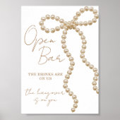 Open Bar Bow She's Tying the Knot Bruiloftsfeestje Poster (Voorkant)