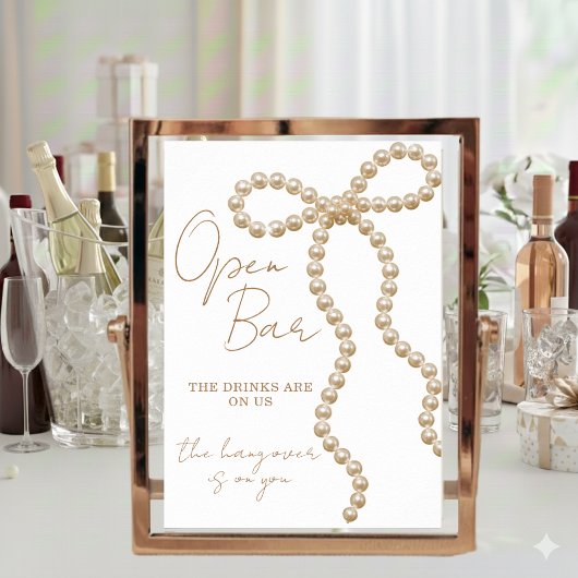Open Bar Bow She's Tying the Knot Bruiloftsfeestje Poster