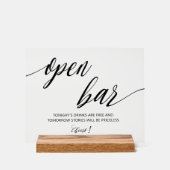 Open Bar Bruiloft  Acryl Bord (Voorkant)