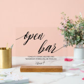 Open Bar Bruiloft  Acryl Bord (Huwelijk)