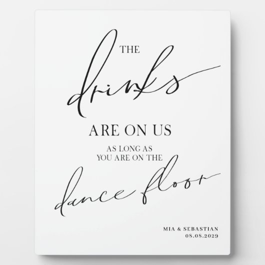 Open bar bruiloft bord tabletop Plaque Fotoplaat (Voorkant)