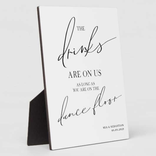 Open bar bruiloft bord tabletop Plaque Fotoplaat (Zijkant)