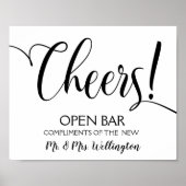 Open bar Cheers bruiloft Poster (Voorkant)