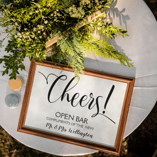 Open bar Cheers bruiloft Poster