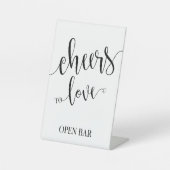 Open Bar Cheers Weddenschap voetstuk Reclamebord Met Voetstuk (Voorkant)