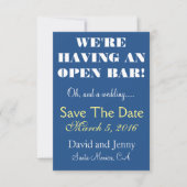 Open Bar De datum opslaan Save The Date (Voorkant)