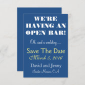 Open Bar De datum opslaan Save The Date (Voorkant / Achterkant)