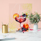 Open Bar Dranken Gouden Bruiloft Acryl Bord (Huwelijk)