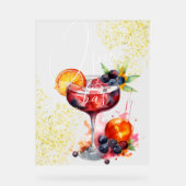 Open Bar Dranken Gouden Bruiloft Acryl Bord (Voorkant)