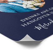 Open Bar Drinken voor aangepaste marinescheepsblau Poster (Hoek)