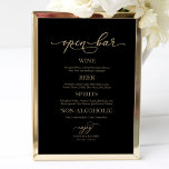 Open Bar Elegant Gold Black Weduwingbord Poster<br><div class="desc">Open Bar Elegant Gold Black Weduwingbord</div>