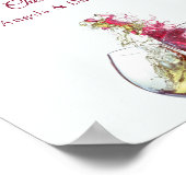 Open Bar Elegante Rood en Witte Wijn Bruiloft Dans Poster (Hoek)
