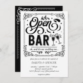 Open bar (en bruiloft) | Casual microhuwelijk Kaart (Voorkant / Achterkant)
