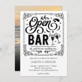 Open bar (en bruiloft) | Eenvoudige Casual foto-ui Kaart (Voorkant / Achterkant)