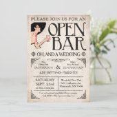 Open Bar en een bruiloft Kaart (Staand voorkant)